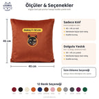 Ölçüler ve seçenekler: 45x45 cm, nakış 7-10 cm