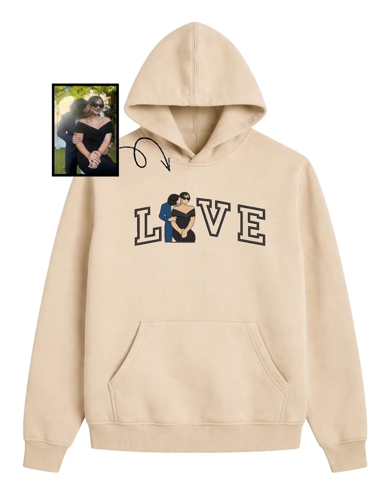 Fotoğraftan LOVE Temalı Çift Nakış