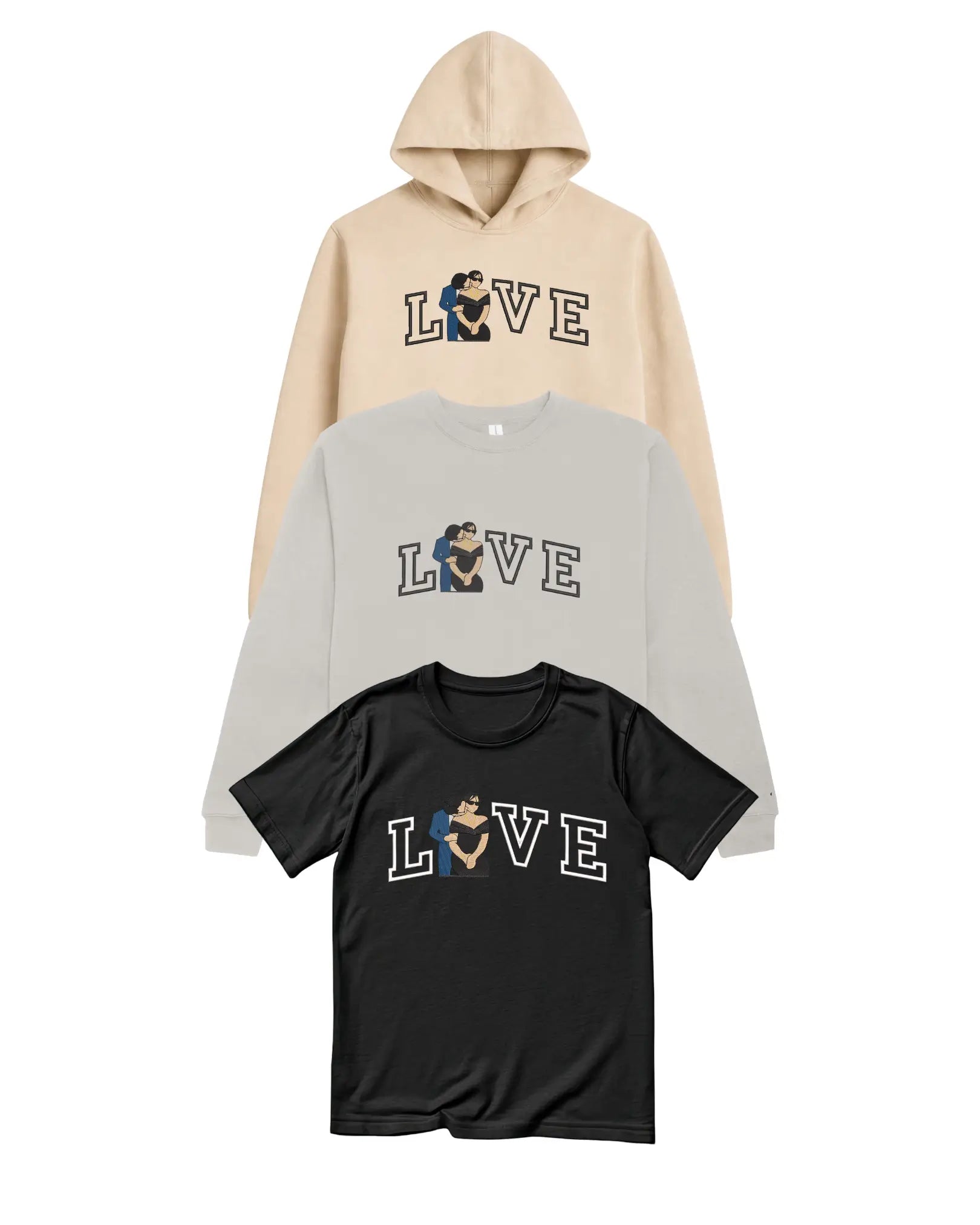 Fotoğraftan LOVE Temalı Çift Nakış