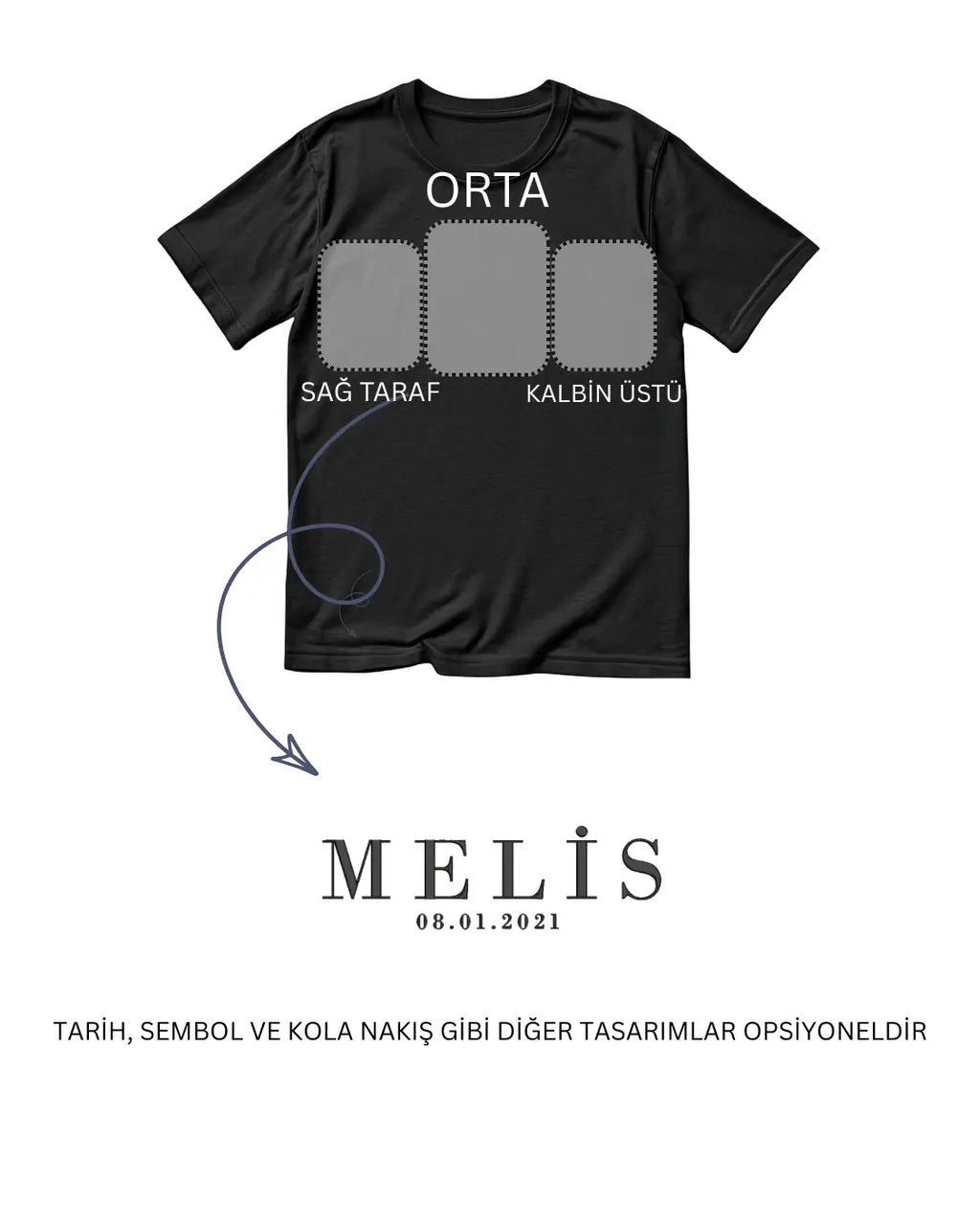 İsim & Roma Tarihli Nakış T-Shirt, Sweatshirt