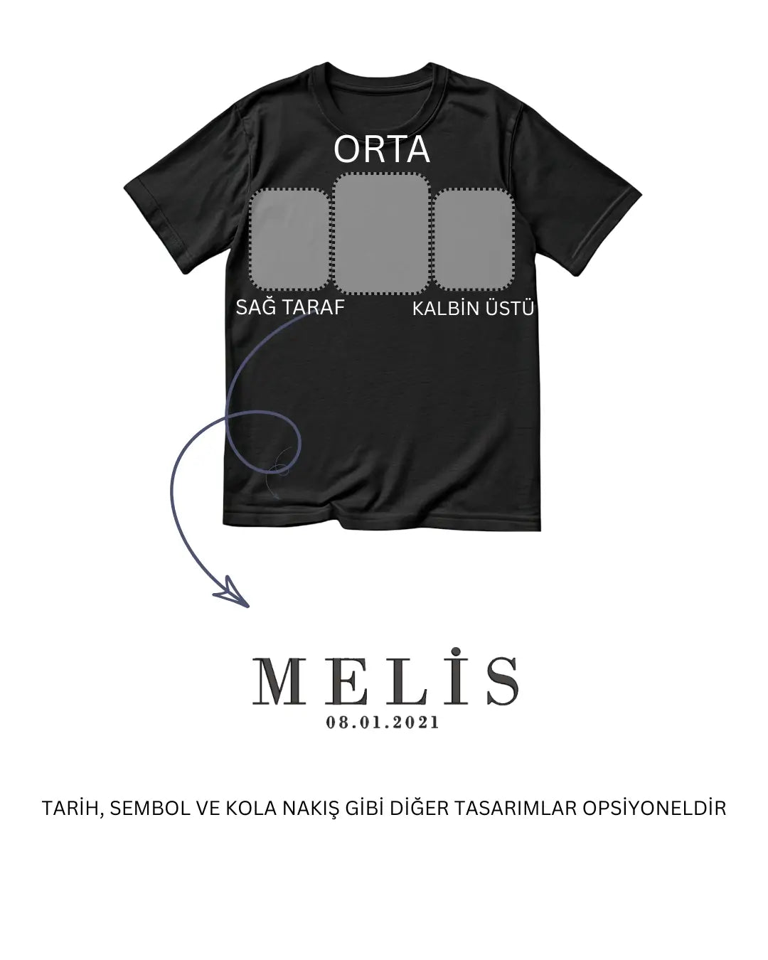 İsim & Roma Tarihli Nakış T-Shirt, Sweatshirt