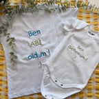 Kardeş ve Bebek Nakışlı Kombin – 2’li Set