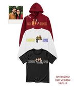Fotoğraftan portre kişiye özel takım taraftar nakışlı hoodie, sweatshirt ve t-shirt, istediğiniz yazı ve renk yapılır