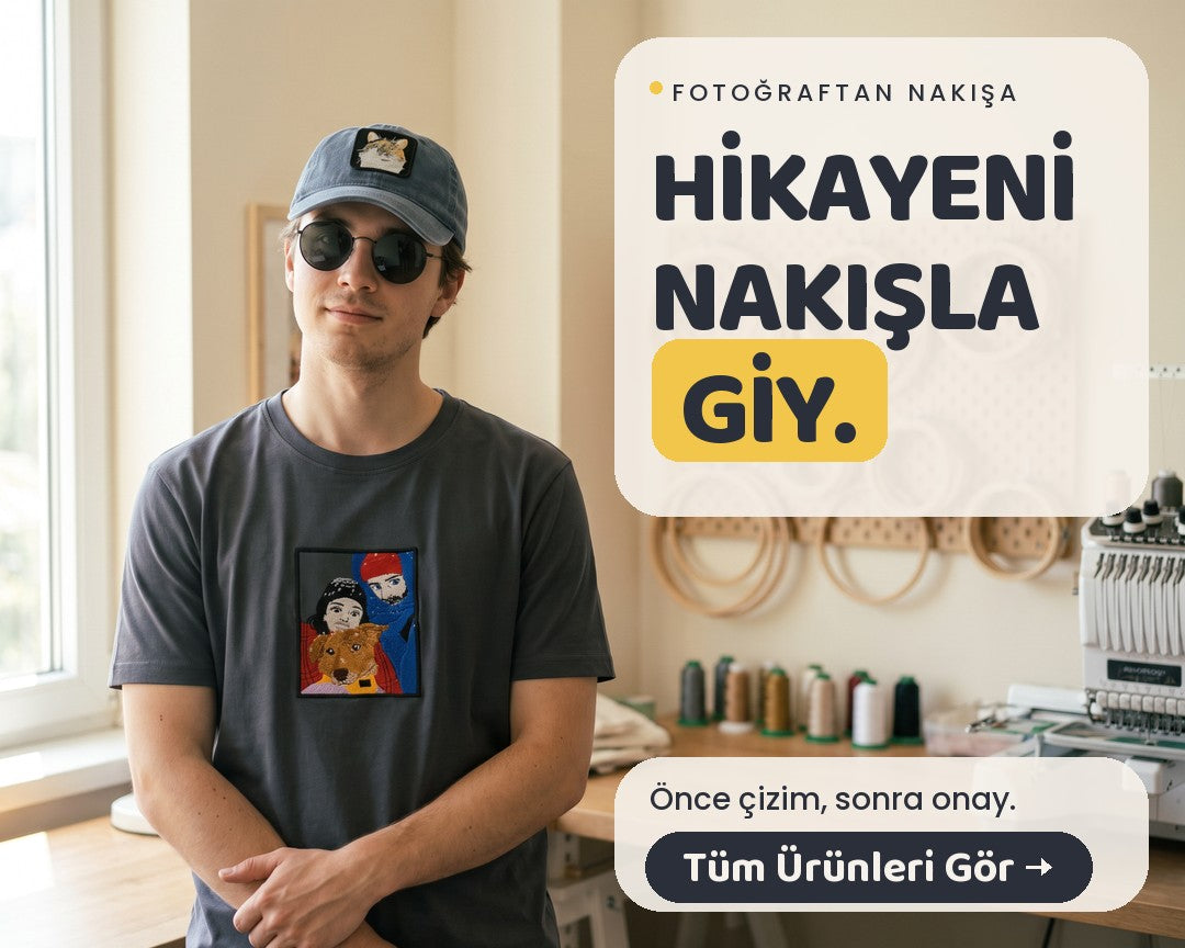 Hikayeni nakışla giy: kişiye özel portre tişörtü